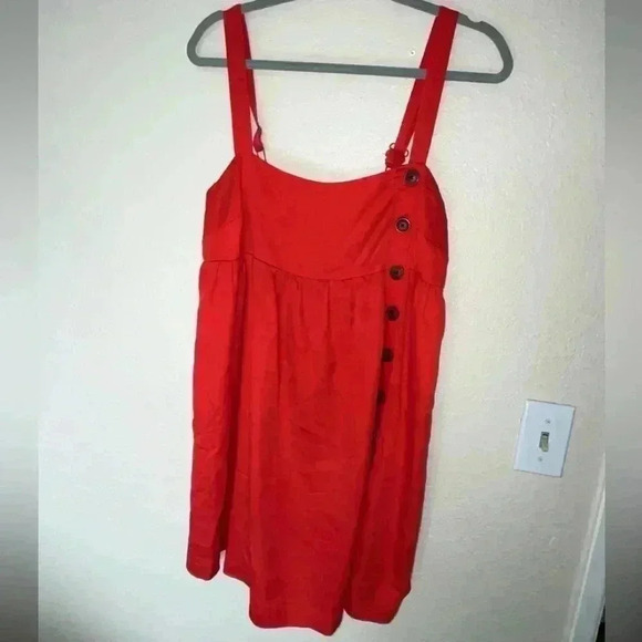 Urban Outfitters Bright Red 100% Lyocell Dress  SIZE MEDIUM - Picture 2 of 7
